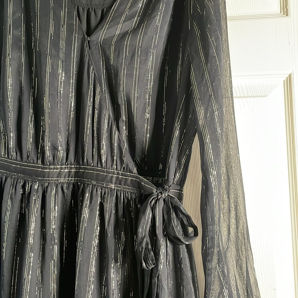 Scotch & soda striped high low maxi dress with sheer long sleeves - Picture 5 of 8